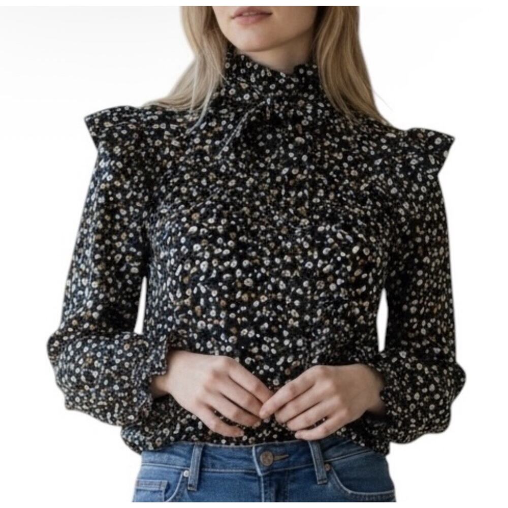 Saint Geraldine Anthropologie Corduroy Cottagecore Victorian Top Size Medium